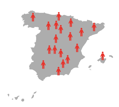 Mapa de España servicios reparaciones HomeServe